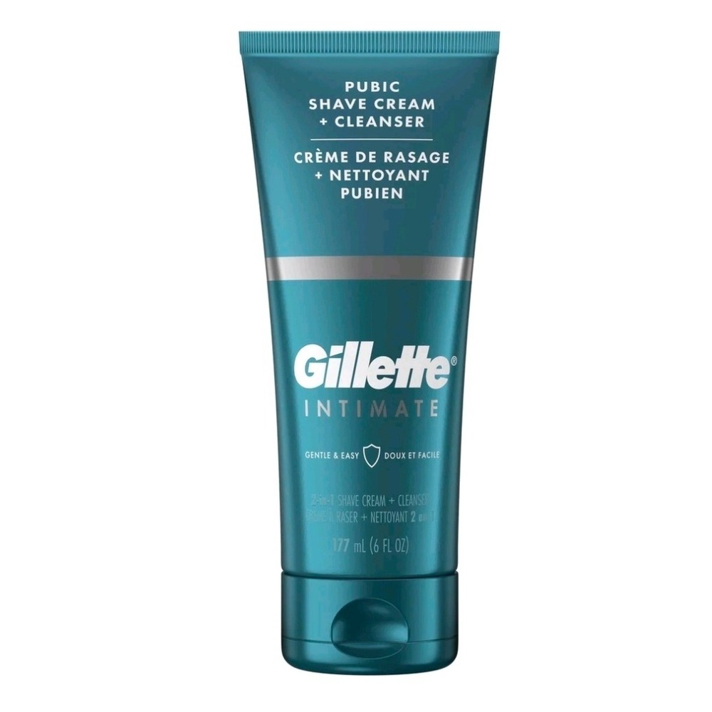 Gillette Intimate Pubic Shave Cream + Cleanser 2-in-1 Gentle Formula 6 fl oz